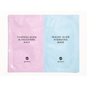 Glowiest Skintopia Youthful Glow Mangosteen & Peachy Glow Hydrating Mask Duo Set
